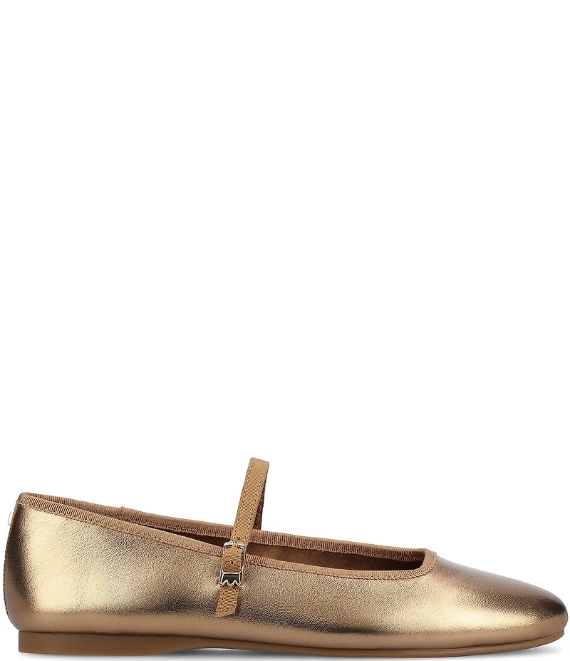 Birdies The Hummingbird Mary Jane Metallic Leather Ballerina Flats