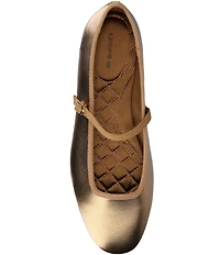 Birdies The Hummingbird Mary Jane Metallic Leather Ballerina Flats