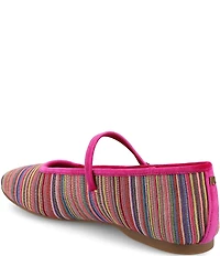 Birdies The Hummingbird Mary Jane Striped Grosgrain Ballerina Flats