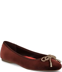 Birdies The Hummingbird Velvet Jewel Bow Ballet Flats