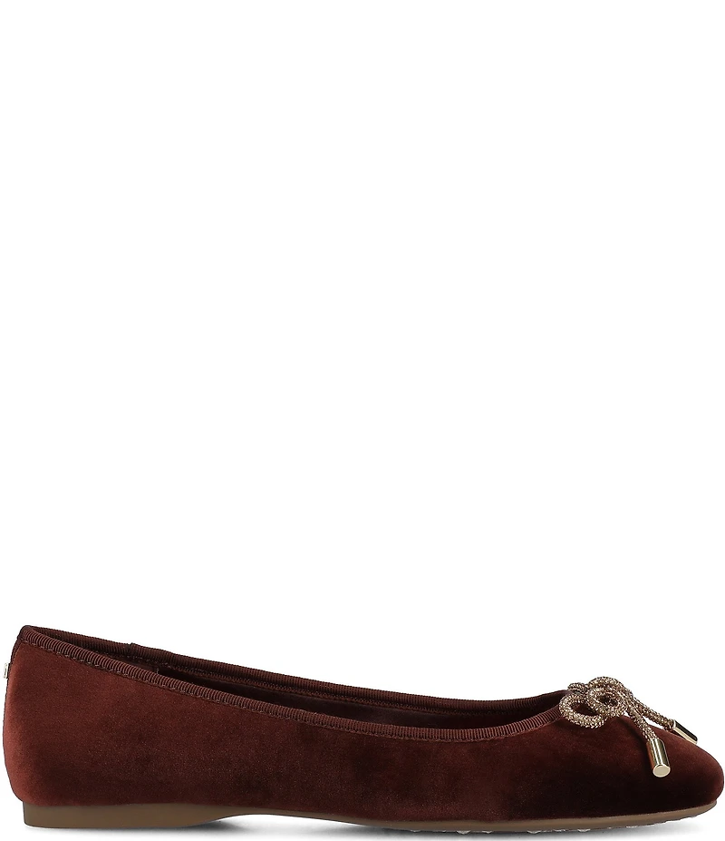 Birdies The Hummingbird Velvet Jewel Bow Ballet Flats