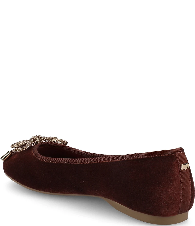 Birdies The Hummingbird Velvet Jewel Bow Ballet Flats