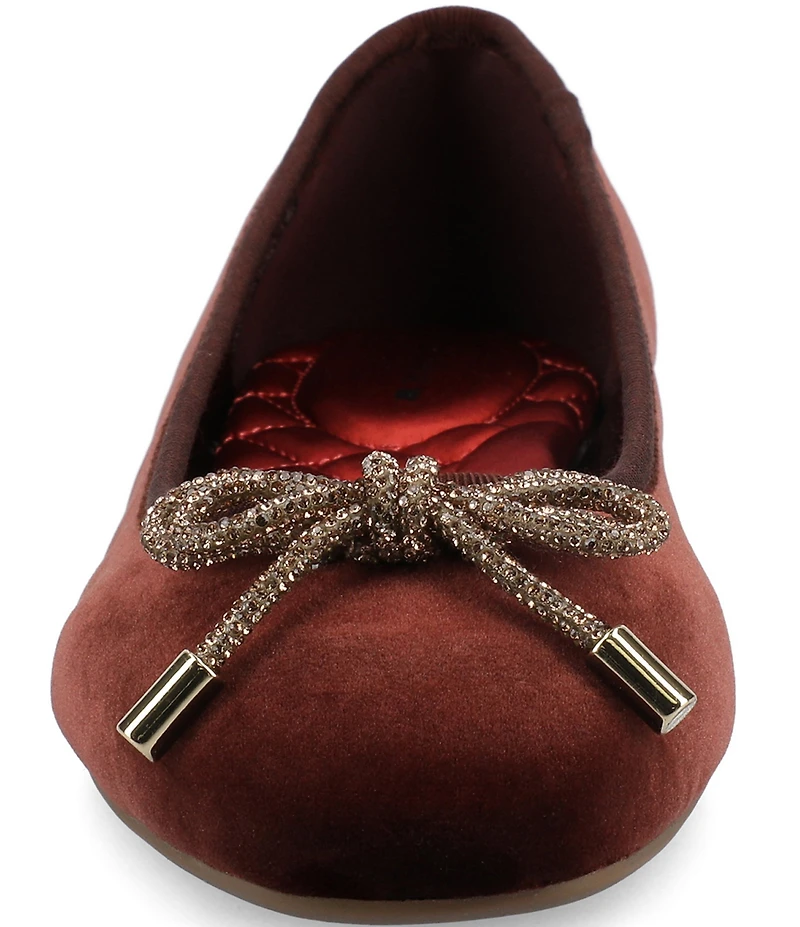 Birdies The Hummingbird Velvet Jewel Bow Ballet Flats