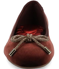 Birdies The Hummingbird Velvet Jewel Bow Ballet Flats