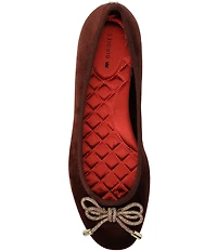 Birdies The Hummingbird Velvet Jewel Bow Ballet Flats