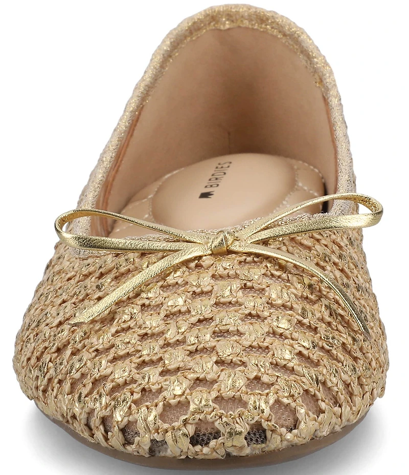 Birdies The Songbird Metallic Woven Ballet Bow Flats
