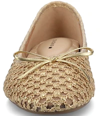 Birdies The Songbird Metallic Woven Ballet Bow Flats