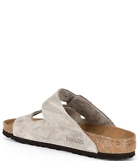 Birkenstock Men's Arizona Soft Footbed Suede Double Banded Slide Sandals
