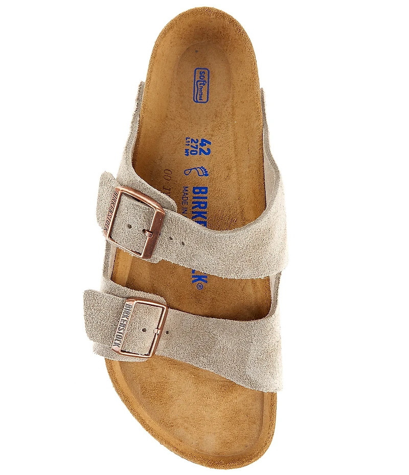 Birkenstock Men's Arizona Soft Footbed Suede Double Banded Slide Sandals