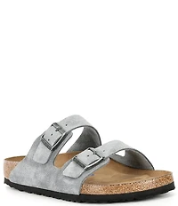 Birkenstock Men's Arizona Soft Footbed Suede Double Banded Slide Sandals