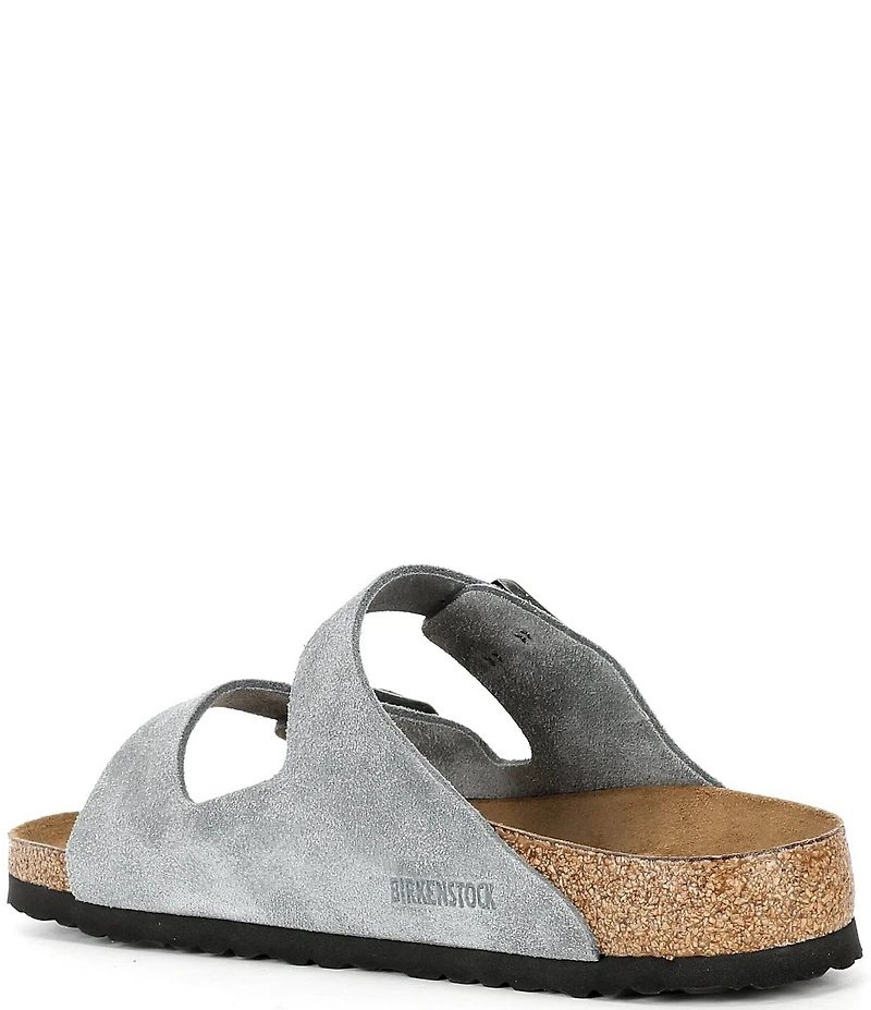 Birkenstock Men's Arizona Soft Footbed Suede Double Banded Slide Sandals