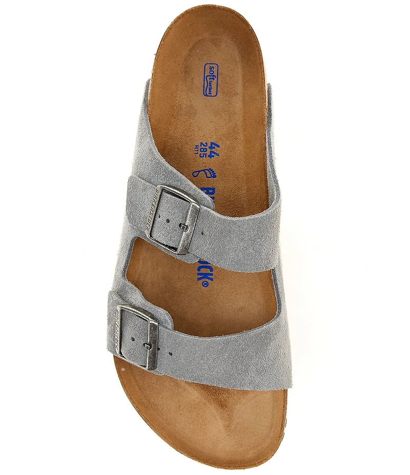 Birkenstock Men's Arizona Soft Footbed Suede Double Banded Slide Sandals