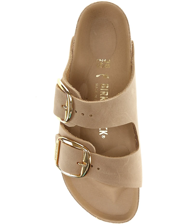 Birkenstock Women's Arizona Oiled Leather Big Buckle Hardware Slide Sandals