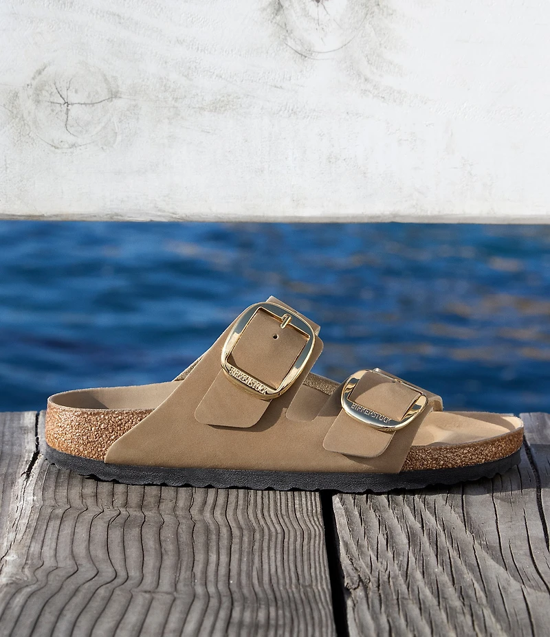 Birkenstock Women's Arizona Oiled Leather Big Buckle Hardware Slide Sandals