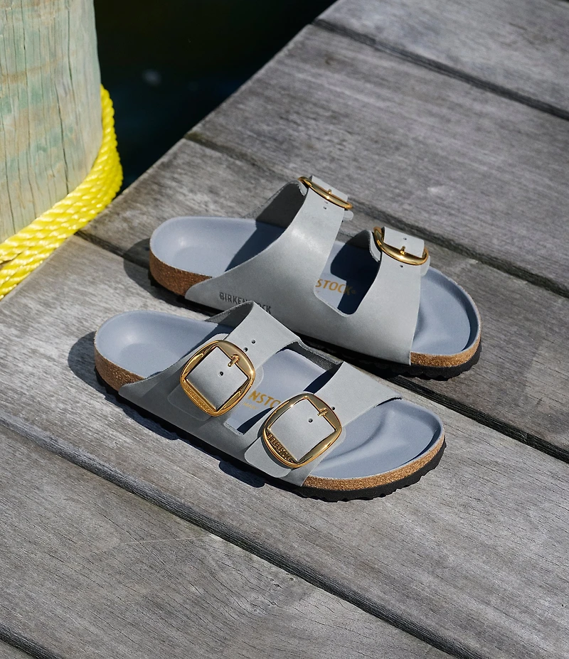 Birkenstock Women's Arizona Oiled Leather Big Buckle Hardware Slide Sandals