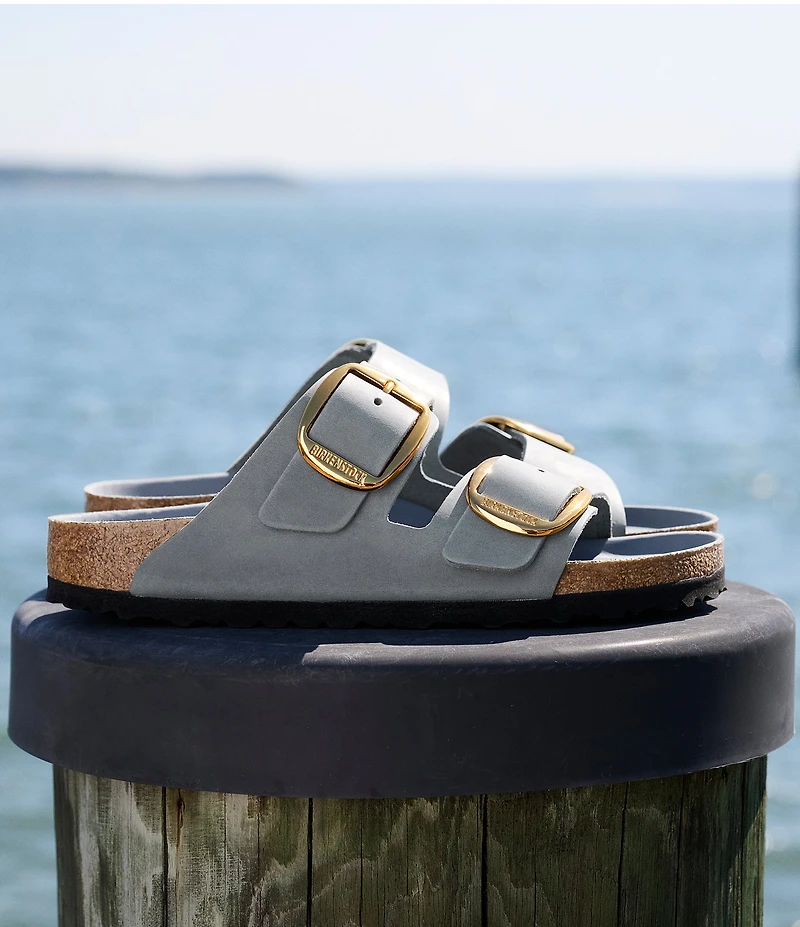 Birkenstock Women's Arizona Oiled Leather Big Buckle Hardware Slide Sandals