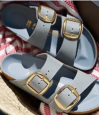 Birkenstock Women's Arizona Oiled Leather Big Buckle Hardware Slide Sandals