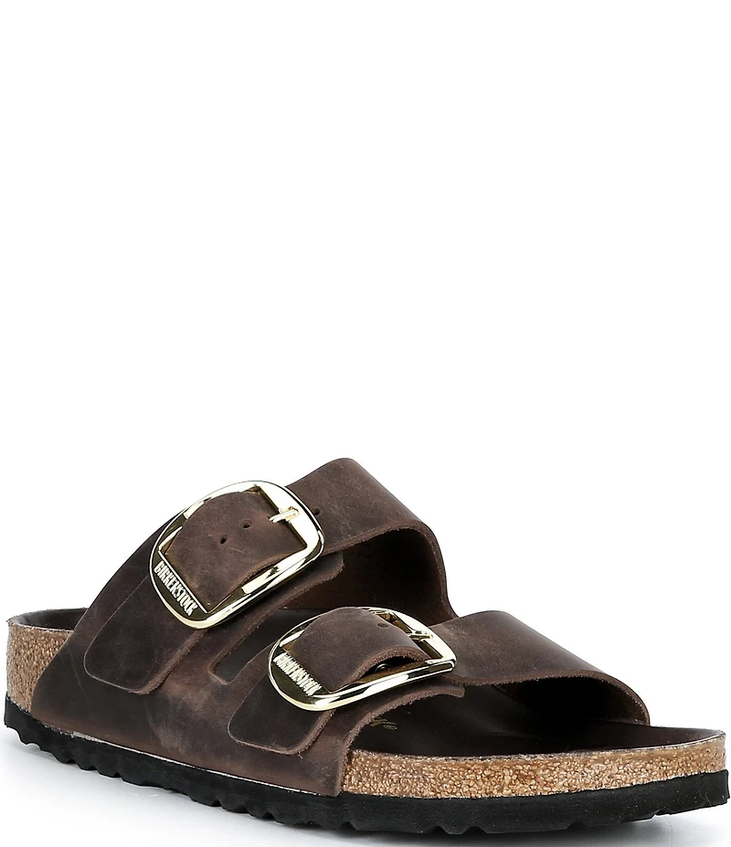 Birkenstock Women's Arizona Oiled Leather Big Buckle Hardware Slide Sandals