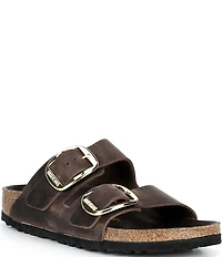 Birkenstock Women's Arizona Oiled Leather Big Buckle Hardware Slide Sandals