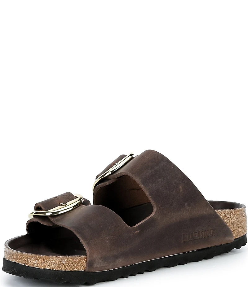 Birkenstock Women's Arizona Oiled Leather Big Buckle Hardware Slide Sandals