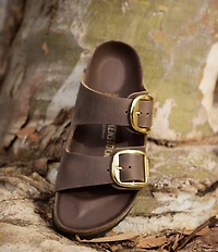 Birkenstock Women's Arizona Oiled Leather Big Buckle Hardware Slide Sandals