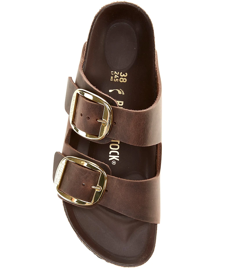 Birkenstock Women's Arizona Oiled Leather Big Buckle Hardware Slide Sandals