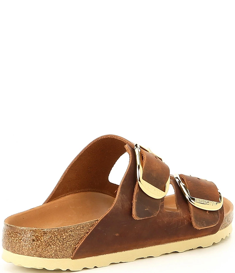 Birkenstock Women's Arizona Oiled Leather Big Buckle Hardware Slide Sandals