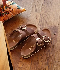 Birkenstock Women's Arizona Oiled Leather Big Buckle Hardware Slide Sandals