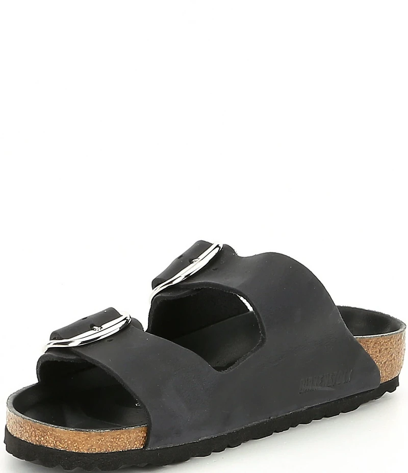 Birkenstock Women's Arizona Oiled Leather Big Buckle Hardware Slide Sandals