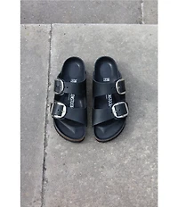 Birkenstock Women's Arizona Oiled Leather Big Buckle Hardware Slide Sandals