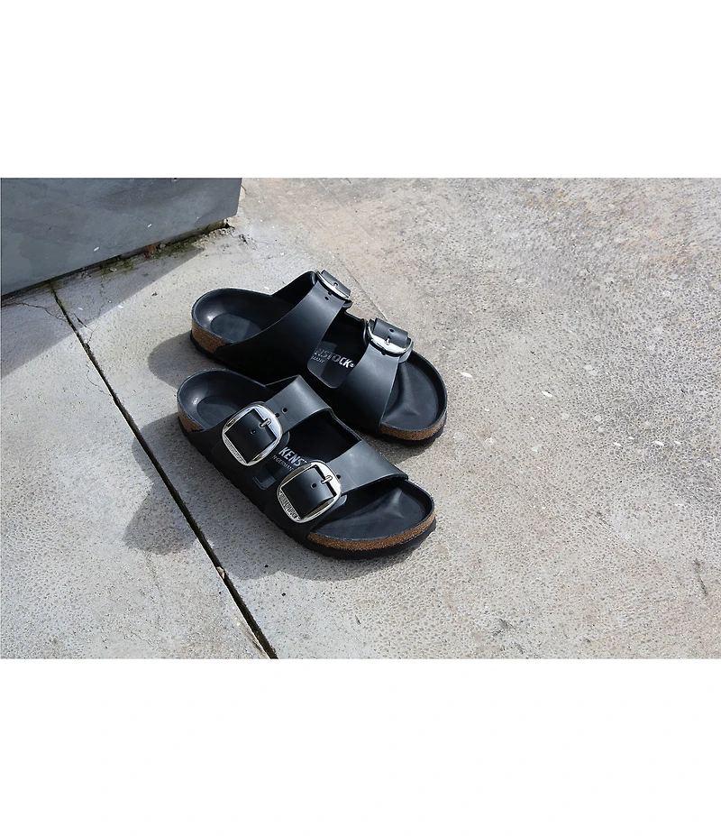 Birkenstock Women's Arizona Oiled Leather Big Buckle Hardware Slide Sandals