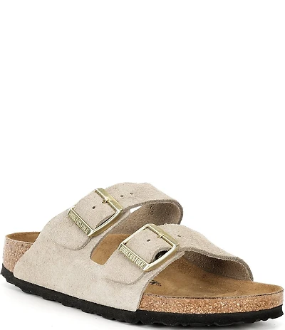 Birkenstock Arizona Shimmering Suede Buckle Slide Sandals
