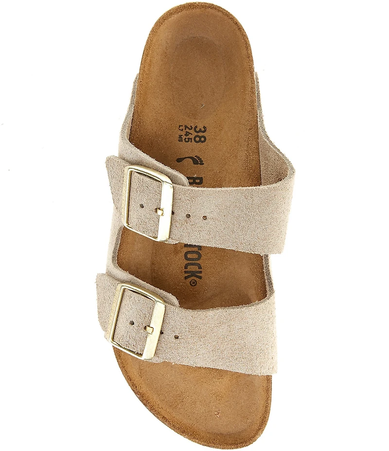 Birkenstock Arizona Shimmering Suede Buckle Slide Sandals
