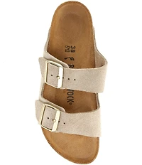 Birkenstock Arizona Shimmering Suede Buckle Slide Sandals