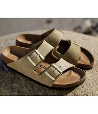 Birkenstock Arizona Shimmering Suede Buckle Slide Sandals