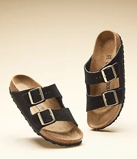 Birkenstock Arizona Shimmering Suede Buckle Slide Sandals