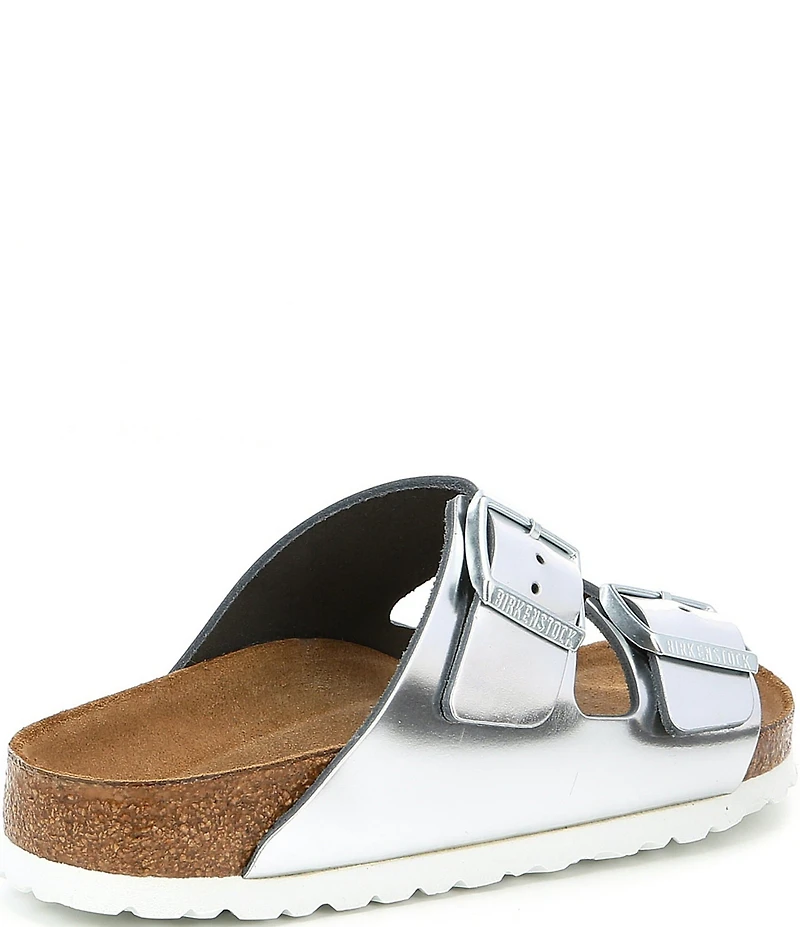 Birkenstock Women's Arizona Soft Footbed Banded Buckle Metallic Slide Sandals