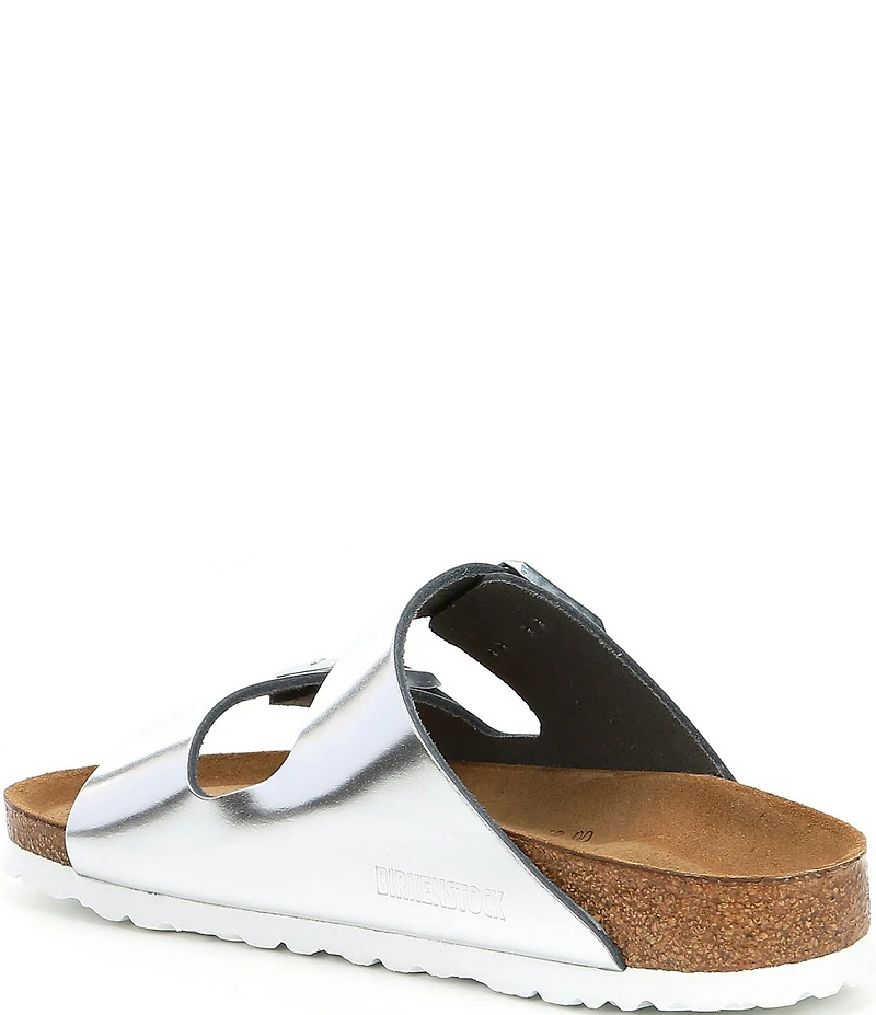 Birkenstock Women's Arizona Soft Footbed Banded Buckle Metallic Slide Sandals