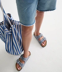 Birkenstock Arizona Suede Rivet Detail Double Banded Slide Sandals