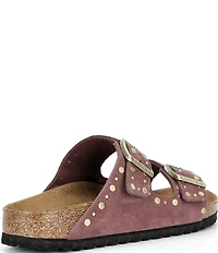 Birkenstock Arizona Suede Rivet Detail Double Banded Slide Sandals