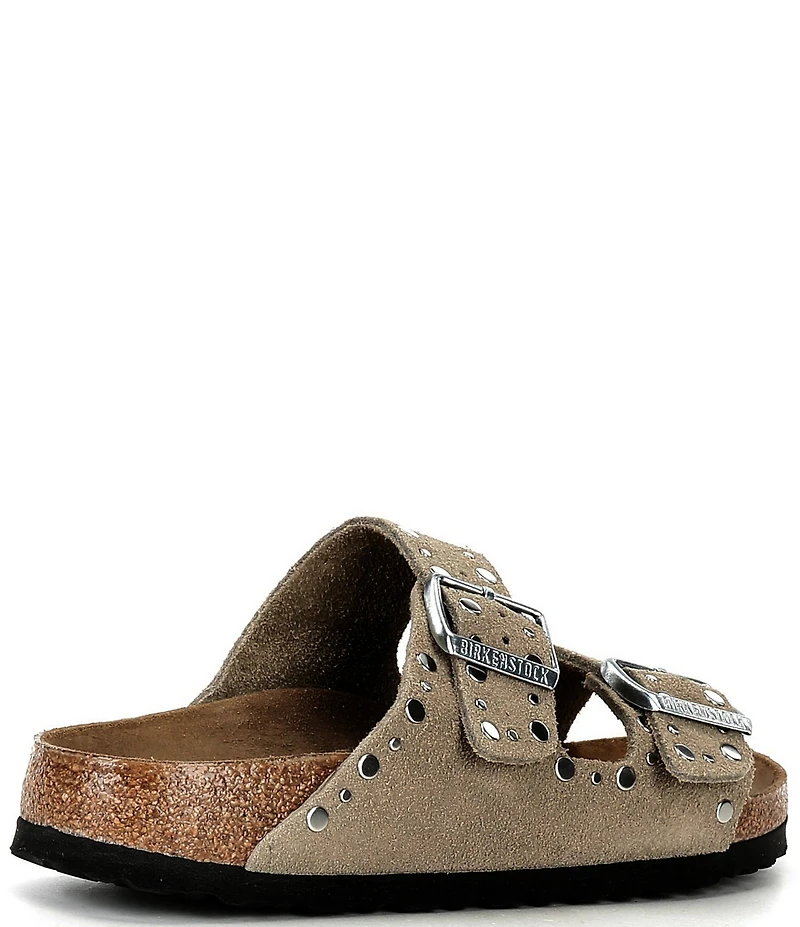 Birkenstock Arizona Suede Rivet Detail Double Banded Slide Sandals
