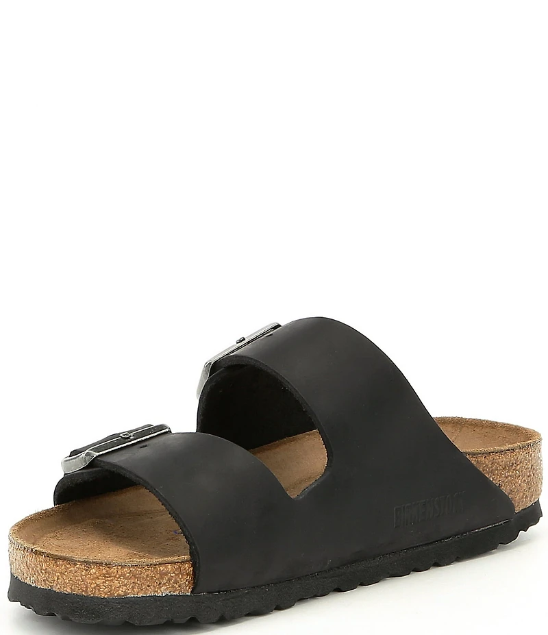 Birkenstock Women's Arizona Oiled Leather Soft Footbed Slide Sandals