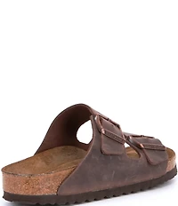 Birkenstock Women's Arizona Oiled Leather Soft Footbed Slide Sandals