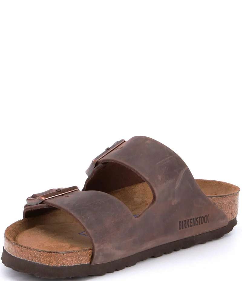 Birkenstock Women's Arizona Oiled Leather Soft Footbed Slide Sandals