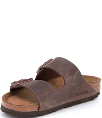 Birkenstock Women's Arizona Oiled Leather Soft Footbed Slide Sandals