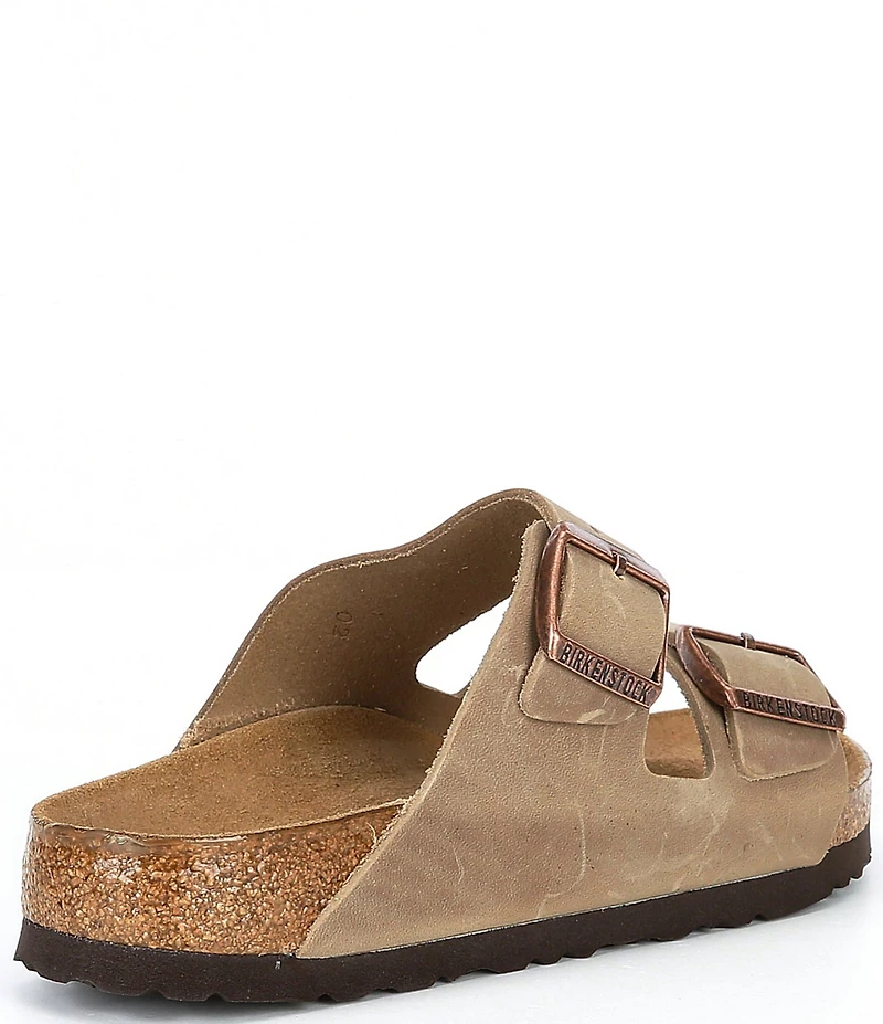 Birkenstock Women's Arizona Oiled Leather Soft Footbed Slide Sandals