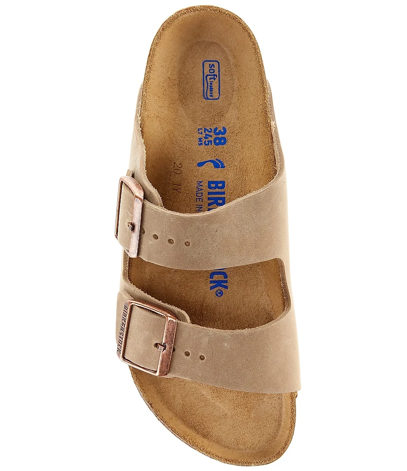 Birkenstock Women's Arizona Oiled Leather Soft Footbed Slide Sandals