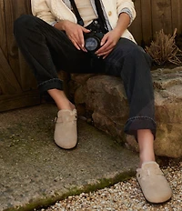 Birkenstock Women's Boston Suede Shearling-Lined Clogs