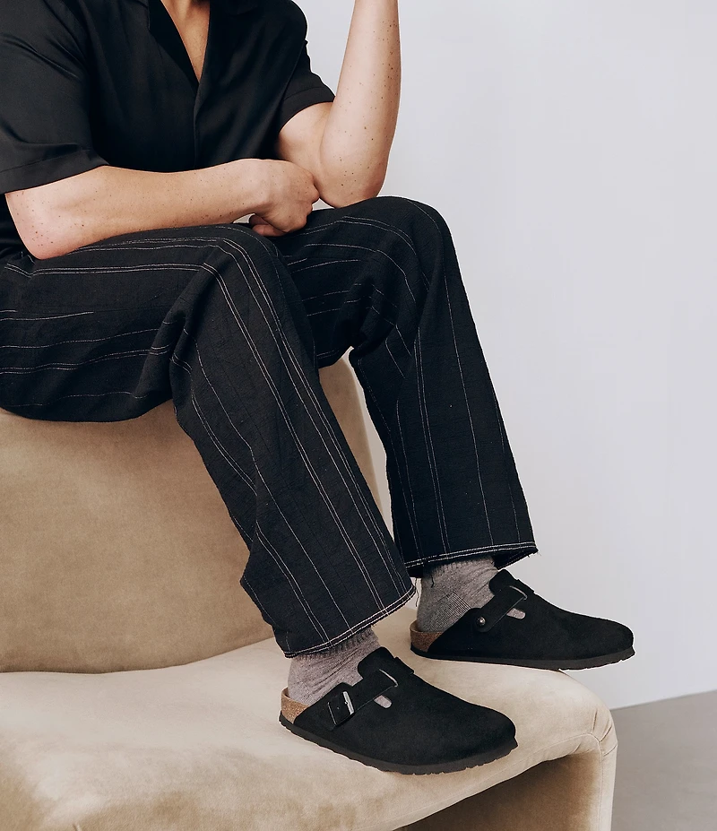 Birkenstock Men's Boston Suede Soft Footbed Family Matching Clogs