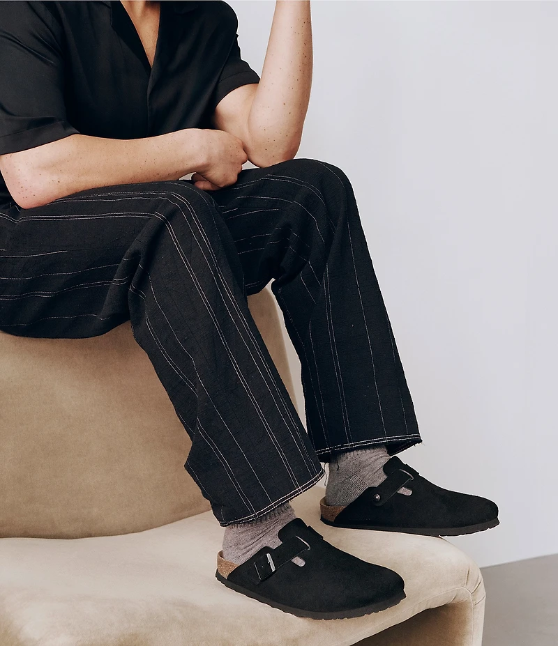 Birkenstock Men's Boston Suede Soft Footbed Family Matching Clogs